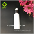 high quality 120ml white round plastic pump bottle PET lotion bottle aluminum lid